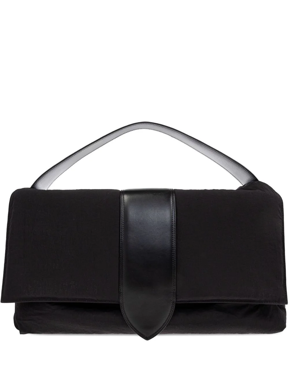 leather-trimmed padded tote bag - 1
