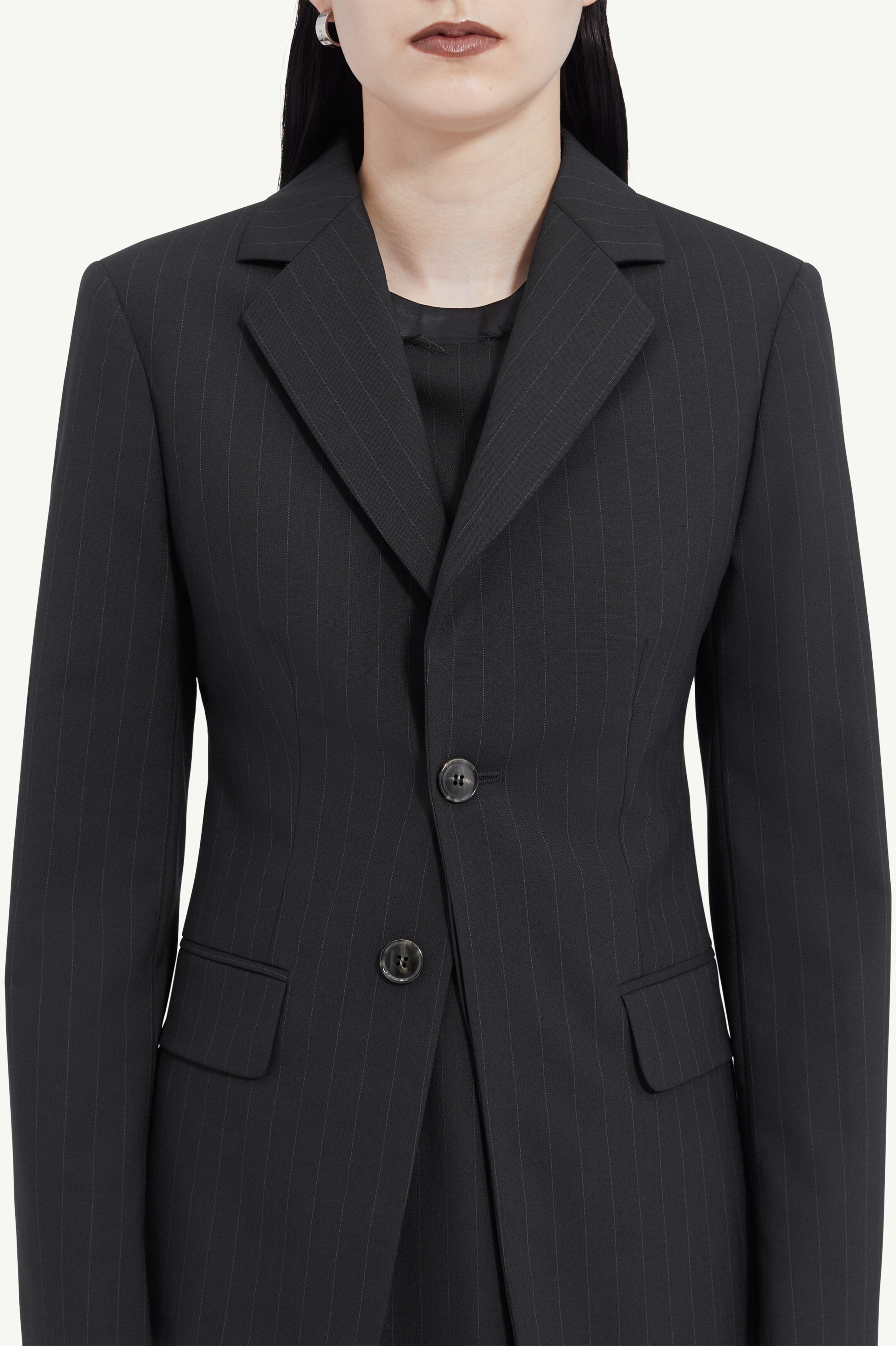 Pinstripe suit jacket - 5