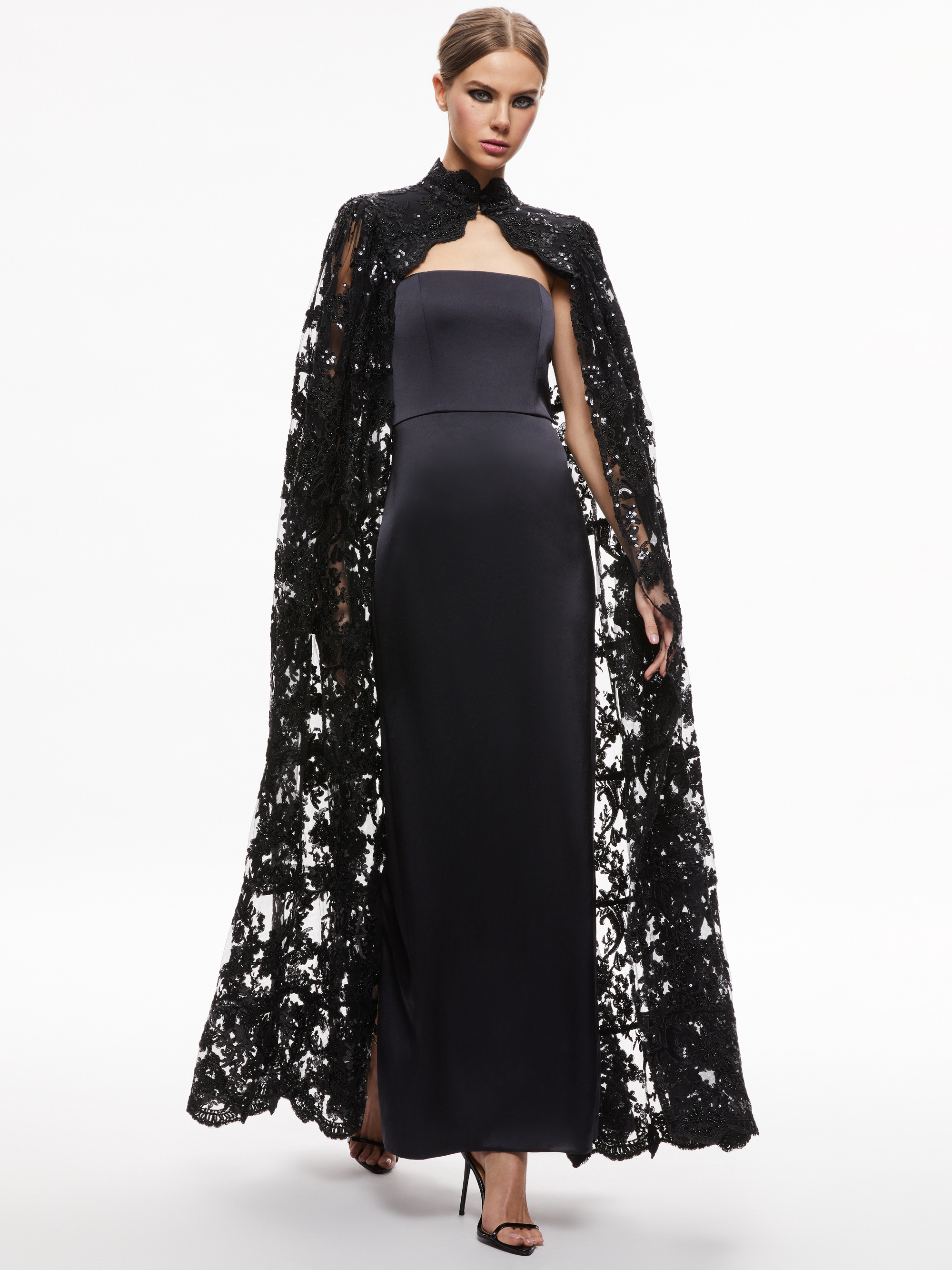 AURELIA LACE EMBELLISHED CAPE - 3