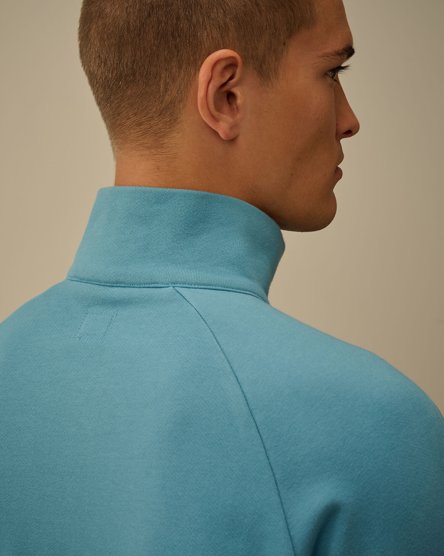 Diagonal Raised Fleece Half Zip Sweatshirt - 6