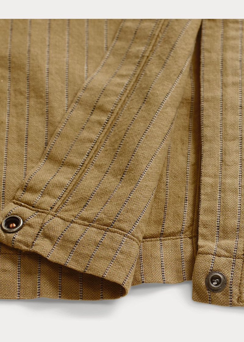 Striped Linen-Cotton Shop Coat 5