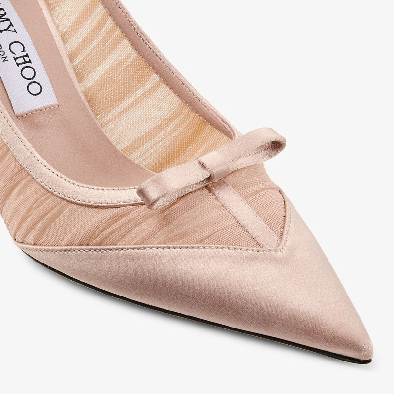 Love Mesh 85 Macaron Satin with Ruched Tulle Pumps 3