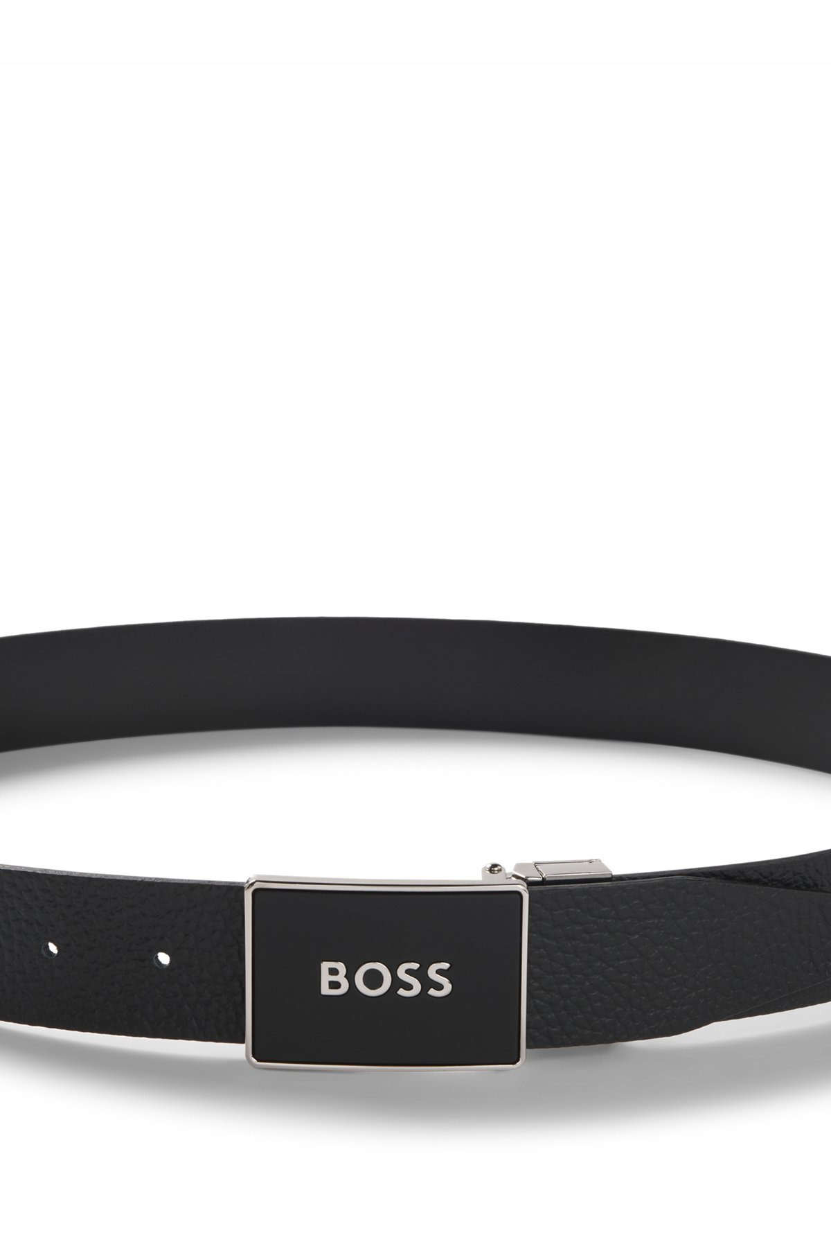 REVERSIBLE LEATHER BELT WITH PLAQUE BUCKLE - 4
