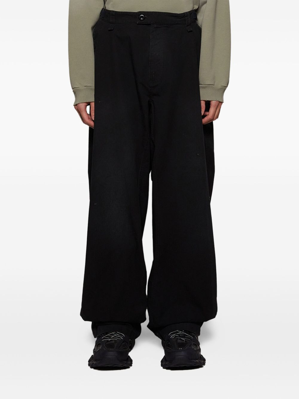 buckle-fastening drop-crotch trousers - 3