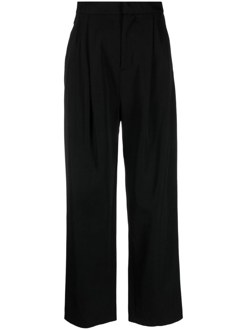 pleated straight trousers - 1