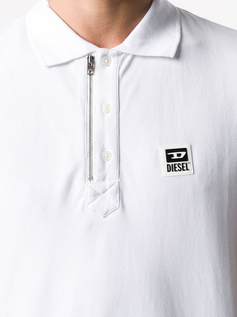 zipped collar polo shirt - 5