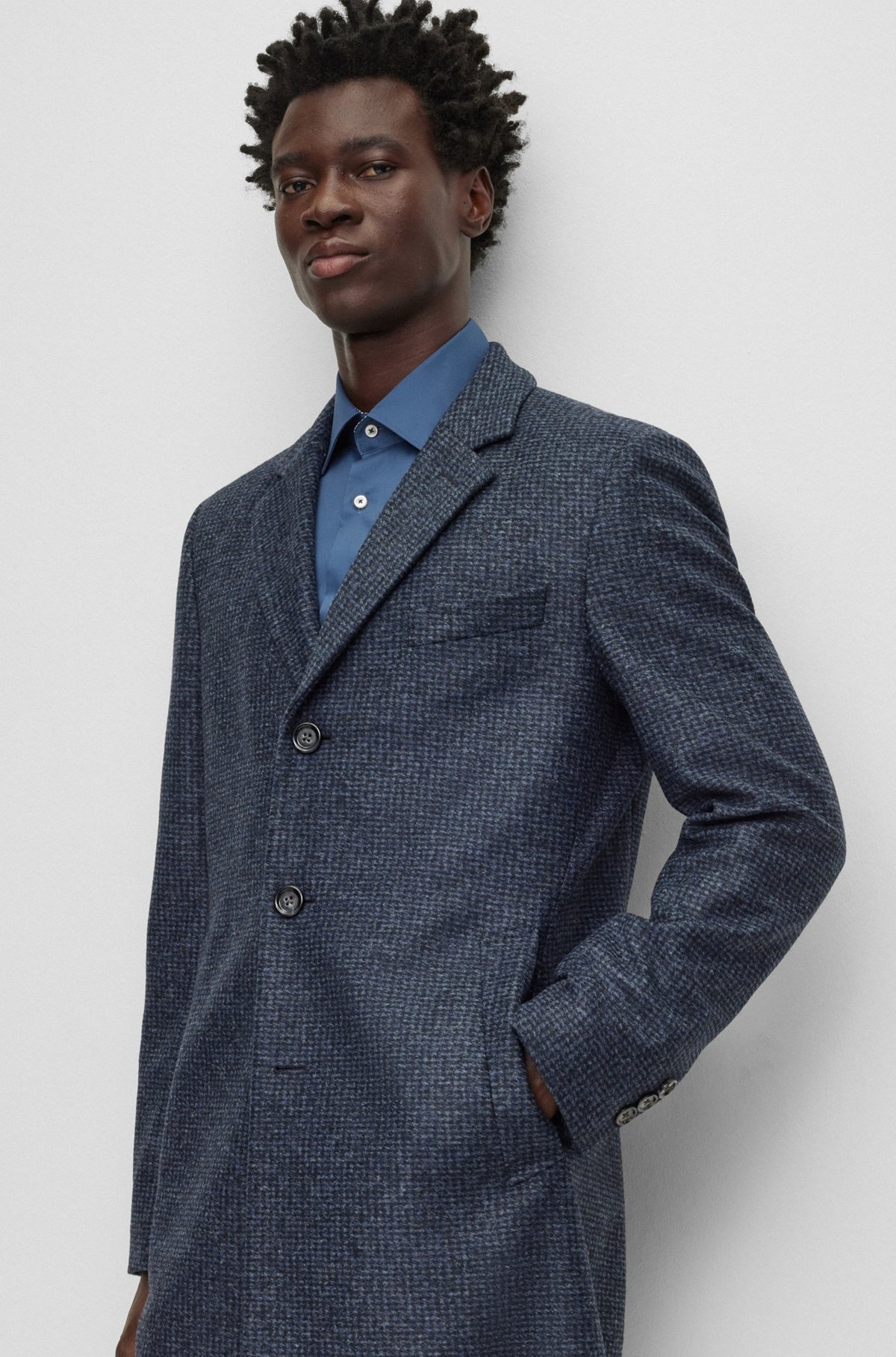 SLIM-FIT FORMAL COAT IN PATTERNED JERSEY - 7