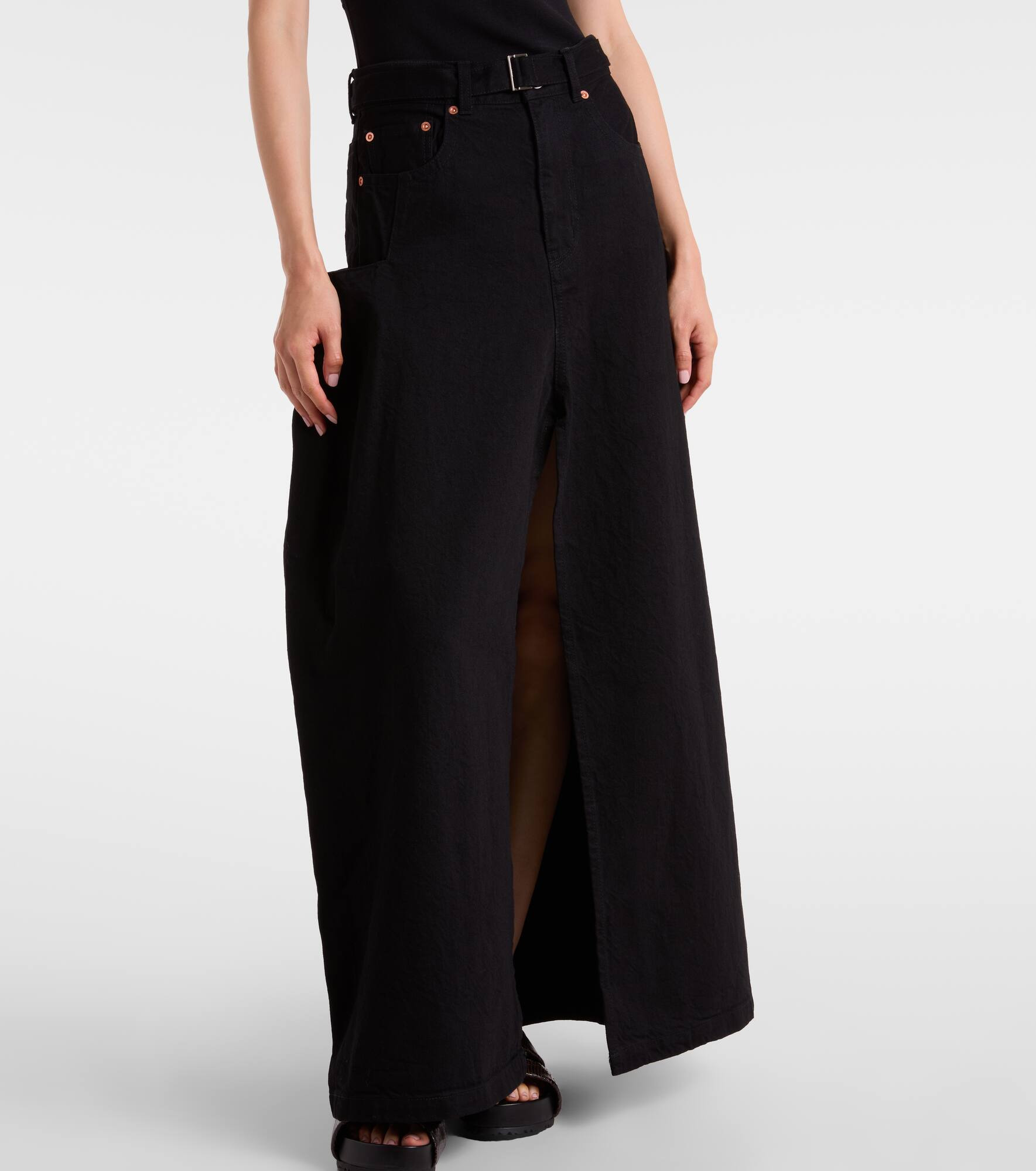 Denim maxi skirt - 6