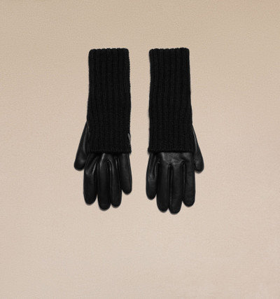 AMI Paris Long Knit And Leather Gloves outlook