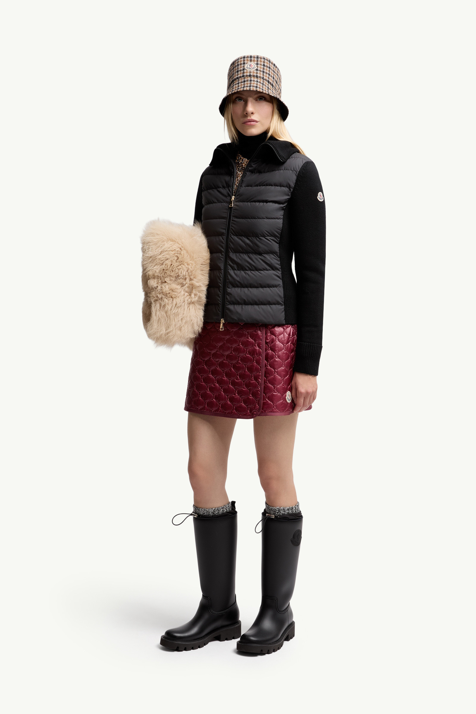 Padded Wool Zip-Up Cardigan - 2