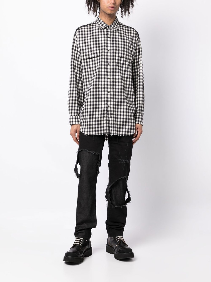 UNDERCOVER check-pattern logo-patch shirt outlook