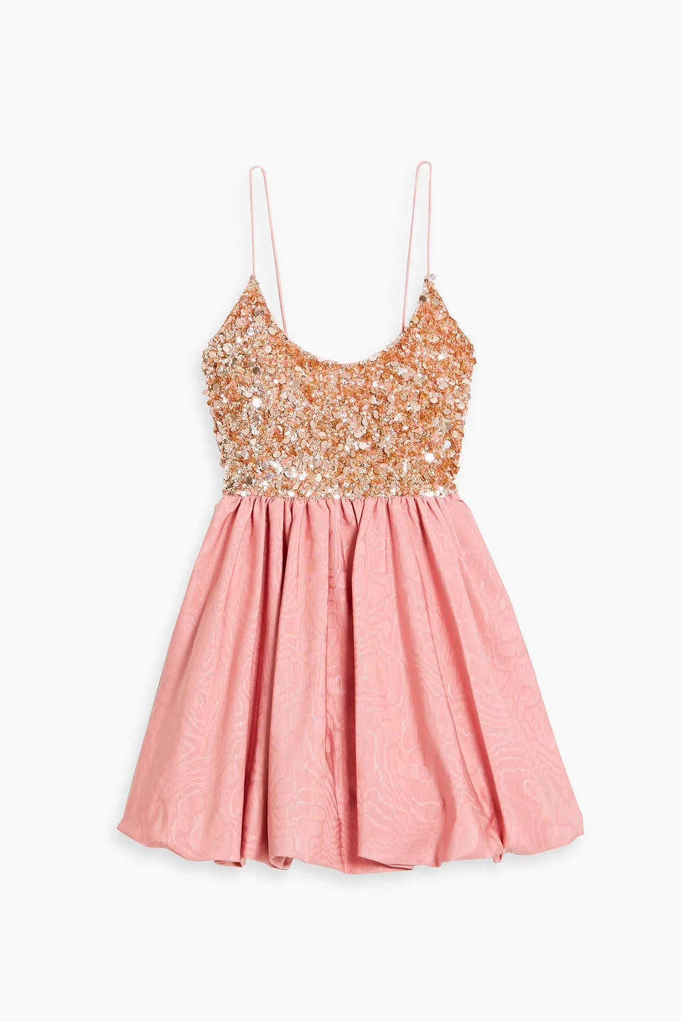 Nessa sequined stretch-tulle and cotton-blend moire mini dress - 1