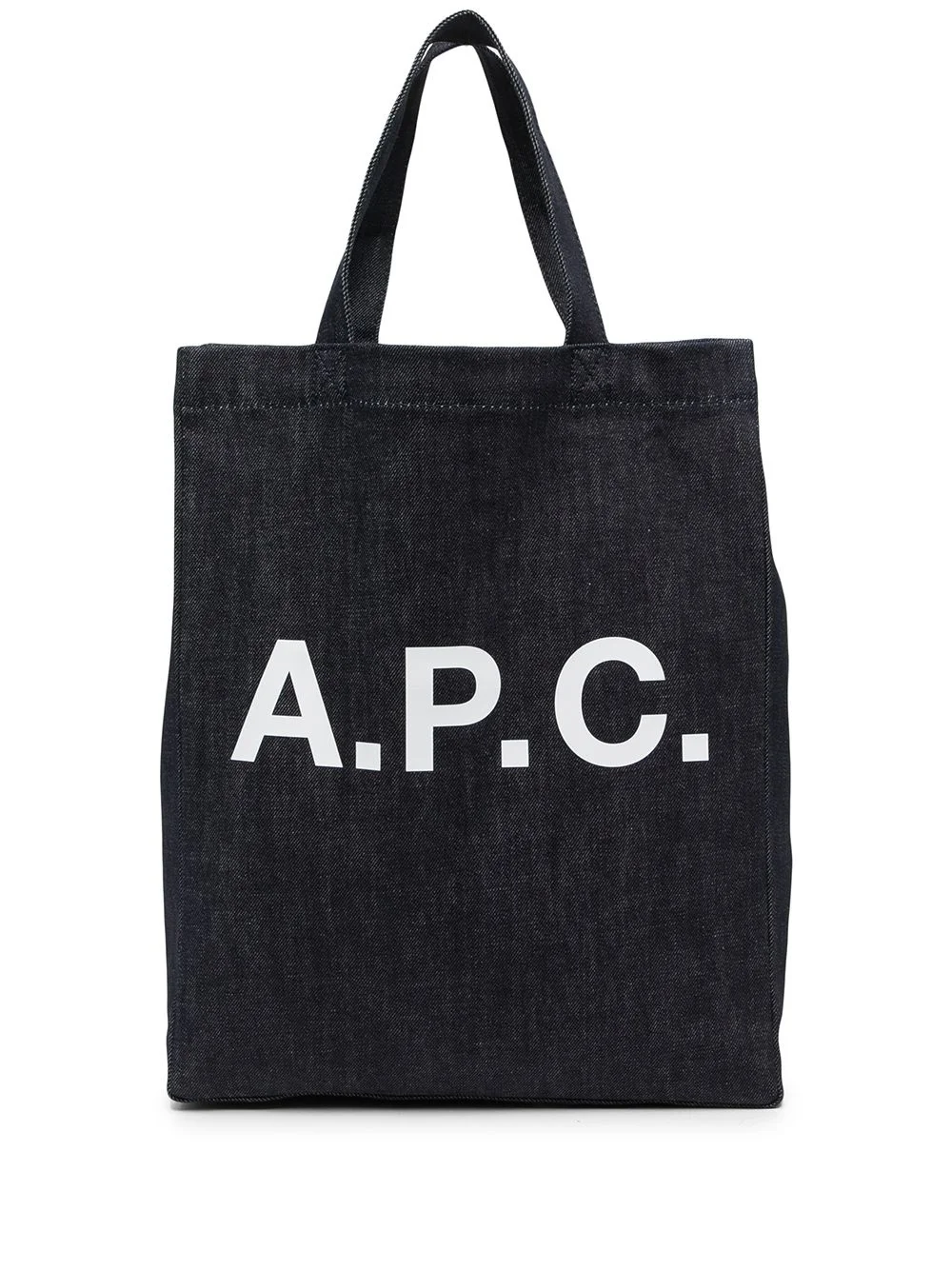logo-print denim tote - 1
