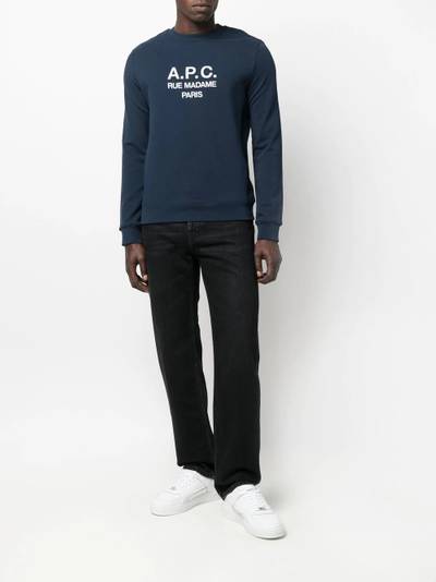 A.P.C. organic-cotton logo print sweatshirt outlook