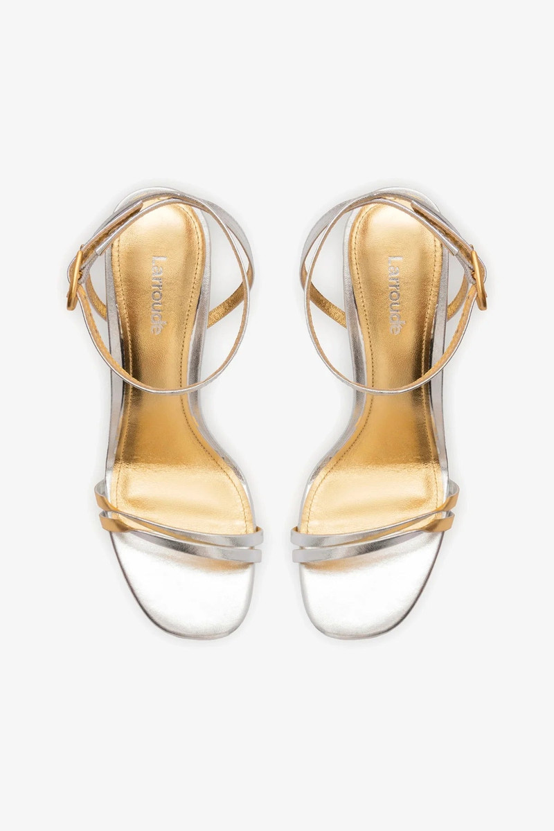 Vesper Sandal In Silver Metallic Leather 6