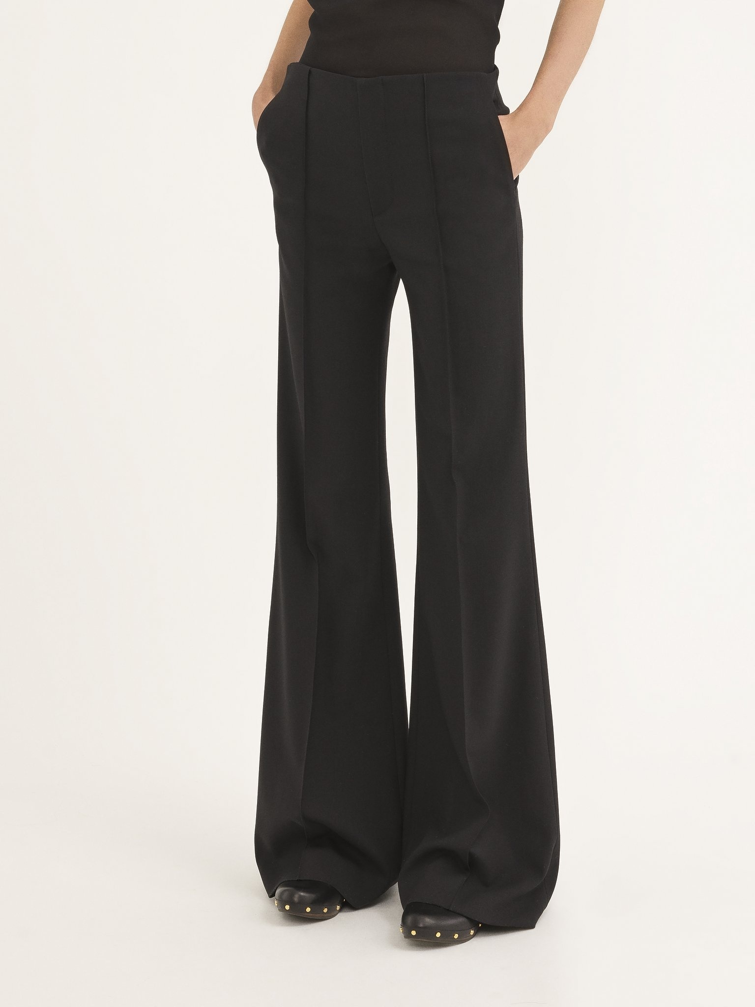 FLARE PANTS IN STRETCH WOOL - 4