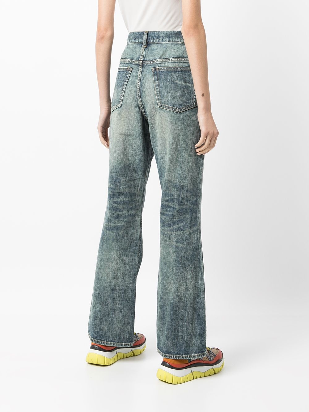 high-waisted flared leg jeans - 4