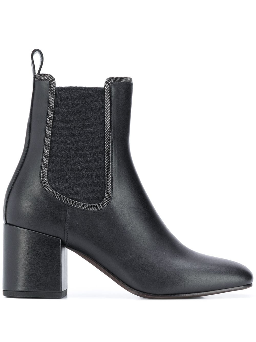 square-toe block heel ankle boots - 1