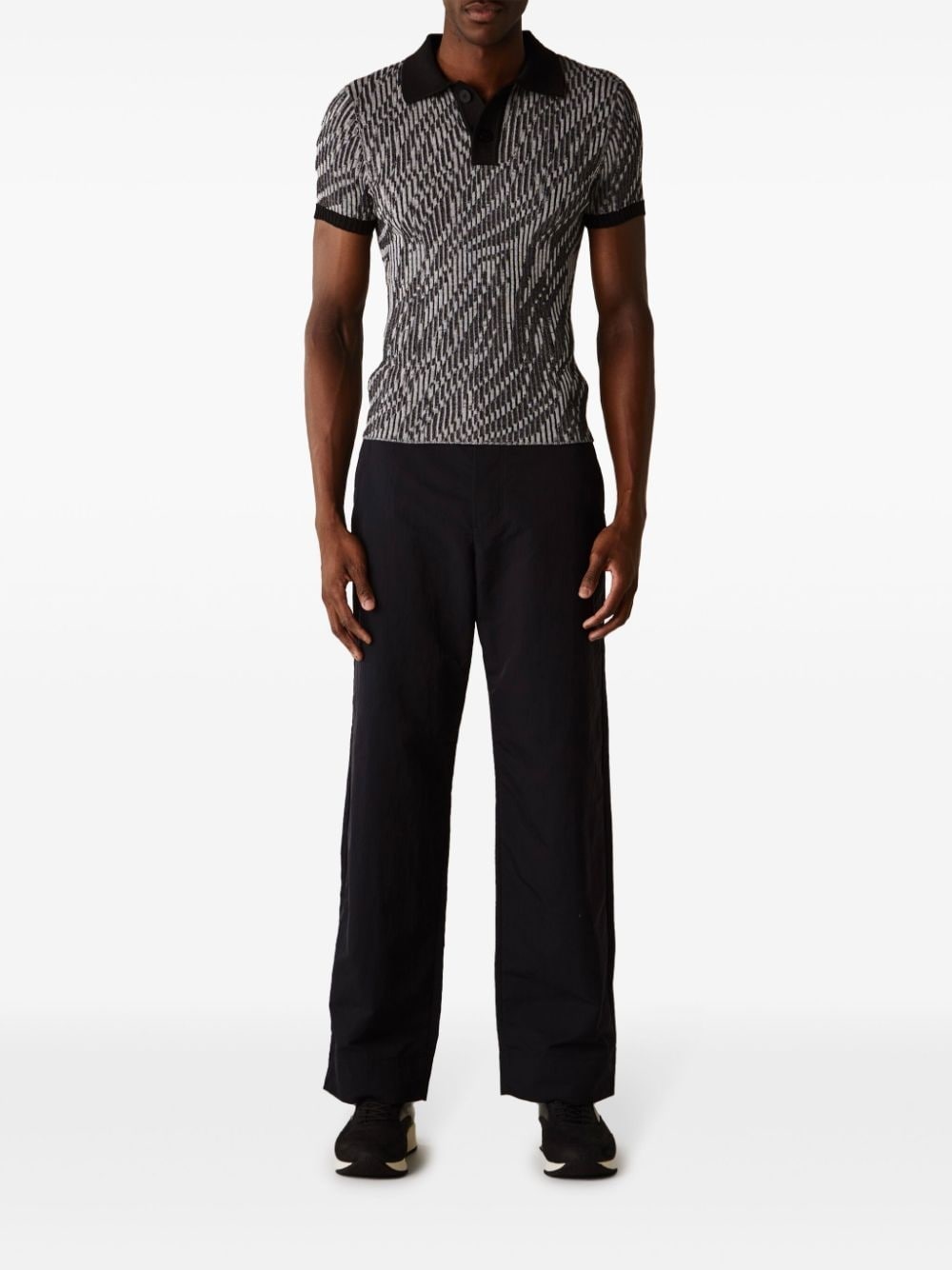 ribbed-knit polo shirt - 2