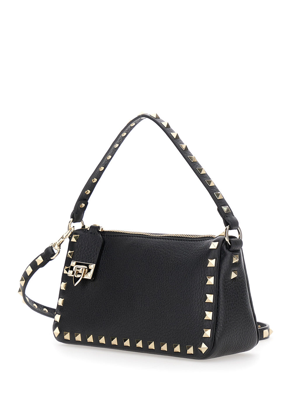 Valentino Garavani Women 'Rockstud' Black Small Handbag With All-Over Rockstud Embellishments And Re - 2