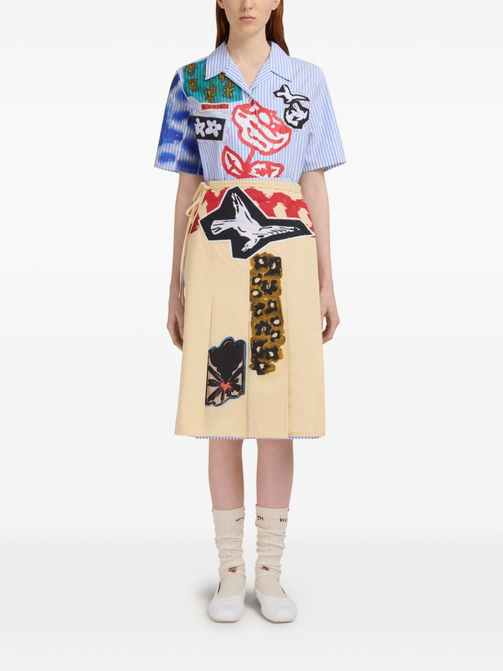 graphic-print cotton skirt - 2
