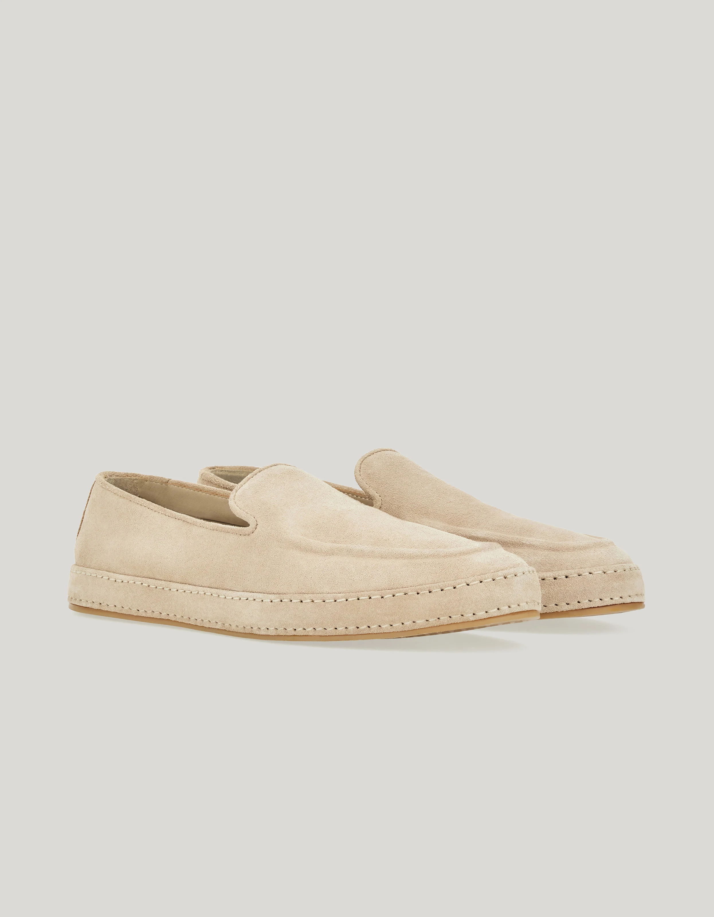 UNLINED NUDE LOAFER WITH DOUBLE-EFFECT PIPING - 1