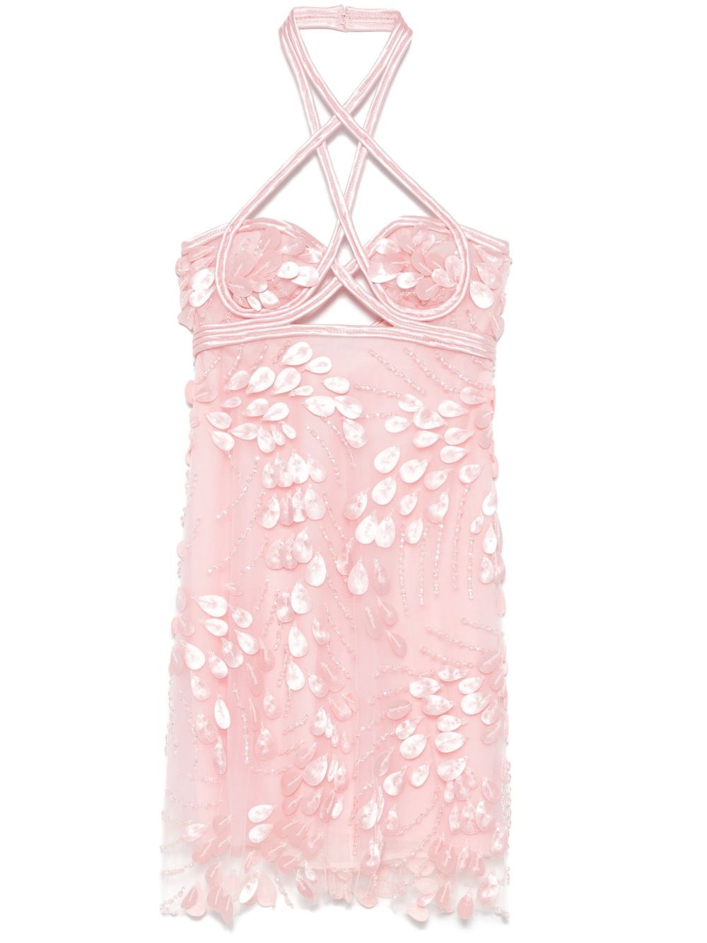 bead-embellished mini dress - 1