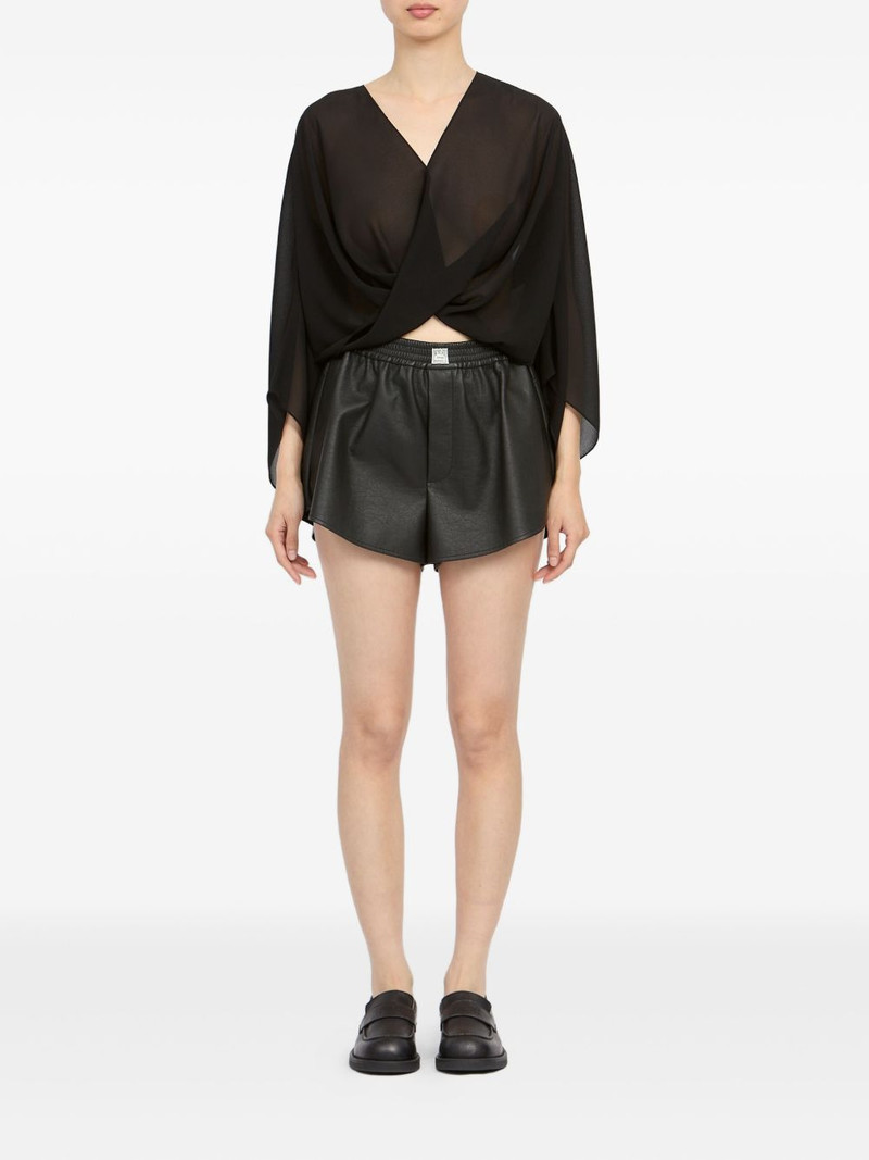 MM6 Maison Margiela twisted-front long-sleeve blouse outlook