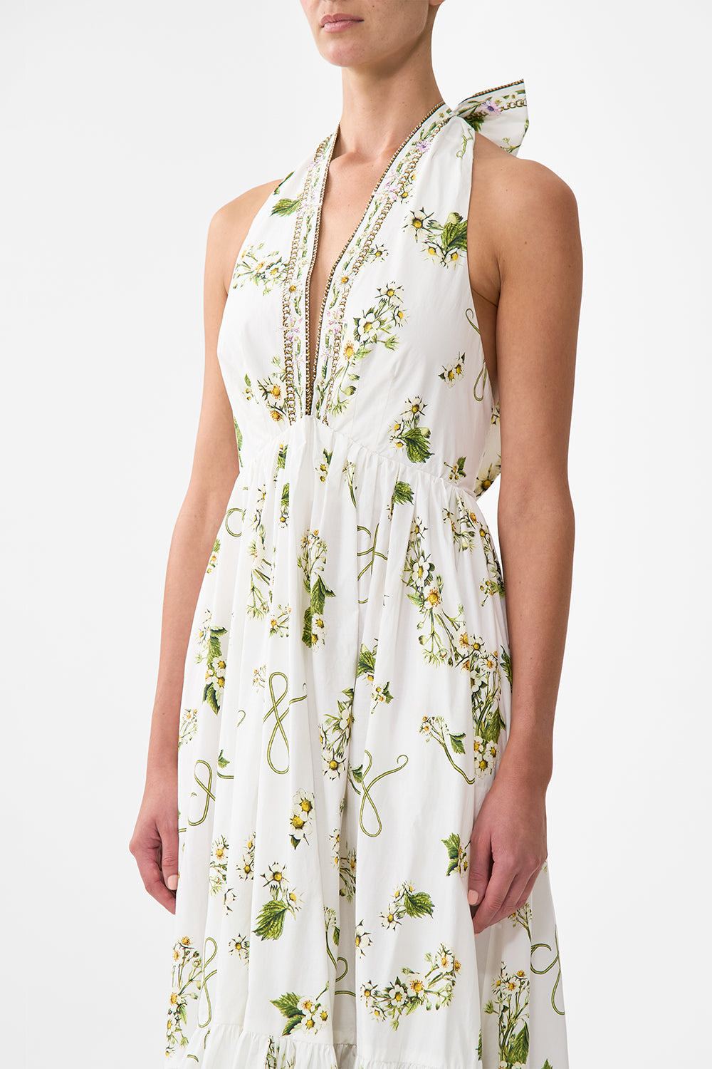RUFFLE HEM HALTER DRESS - 5