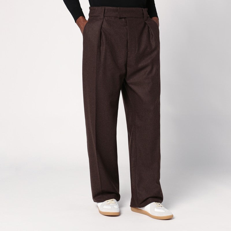 Loro Piana Brown Wool And Cashmere Trousers Men - 3