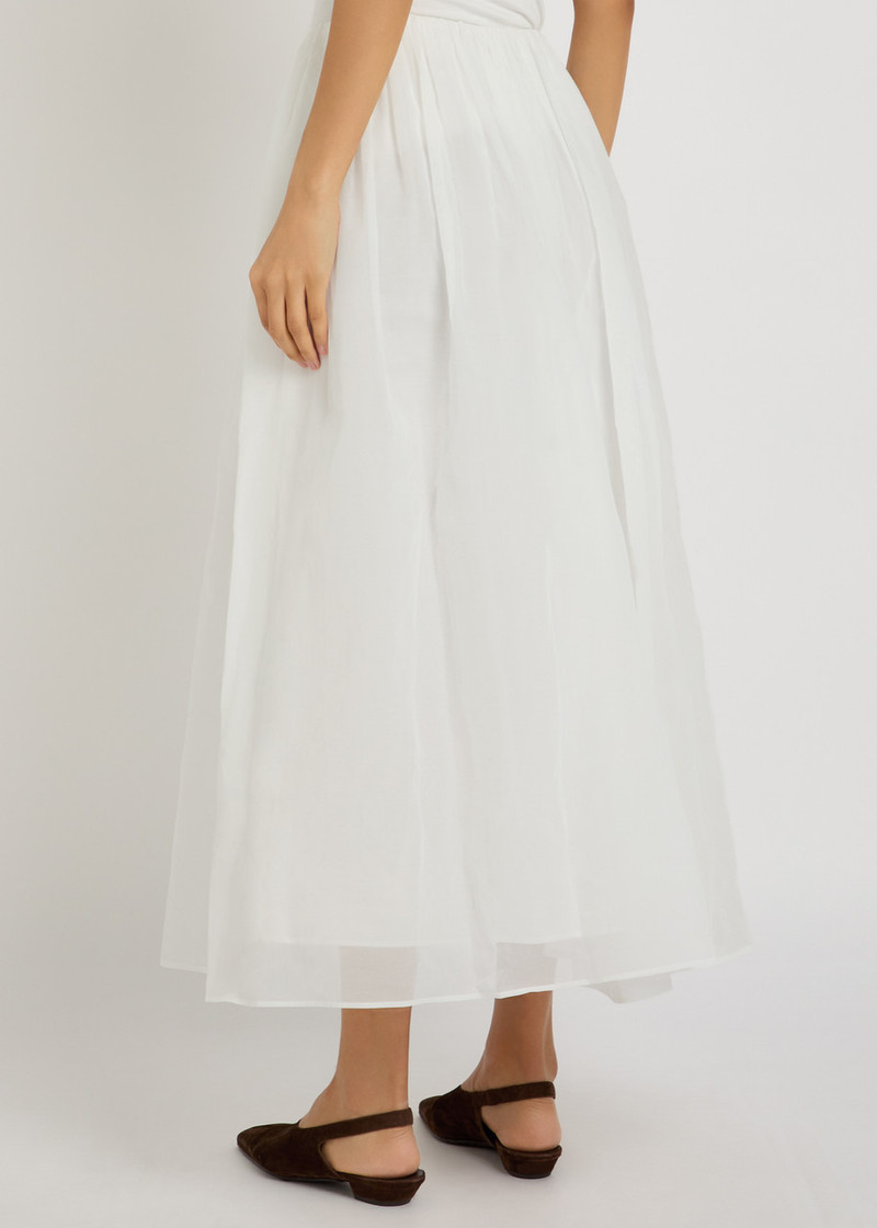 Brunello Cucinelli Gathered Cotton Midi Skirt 3