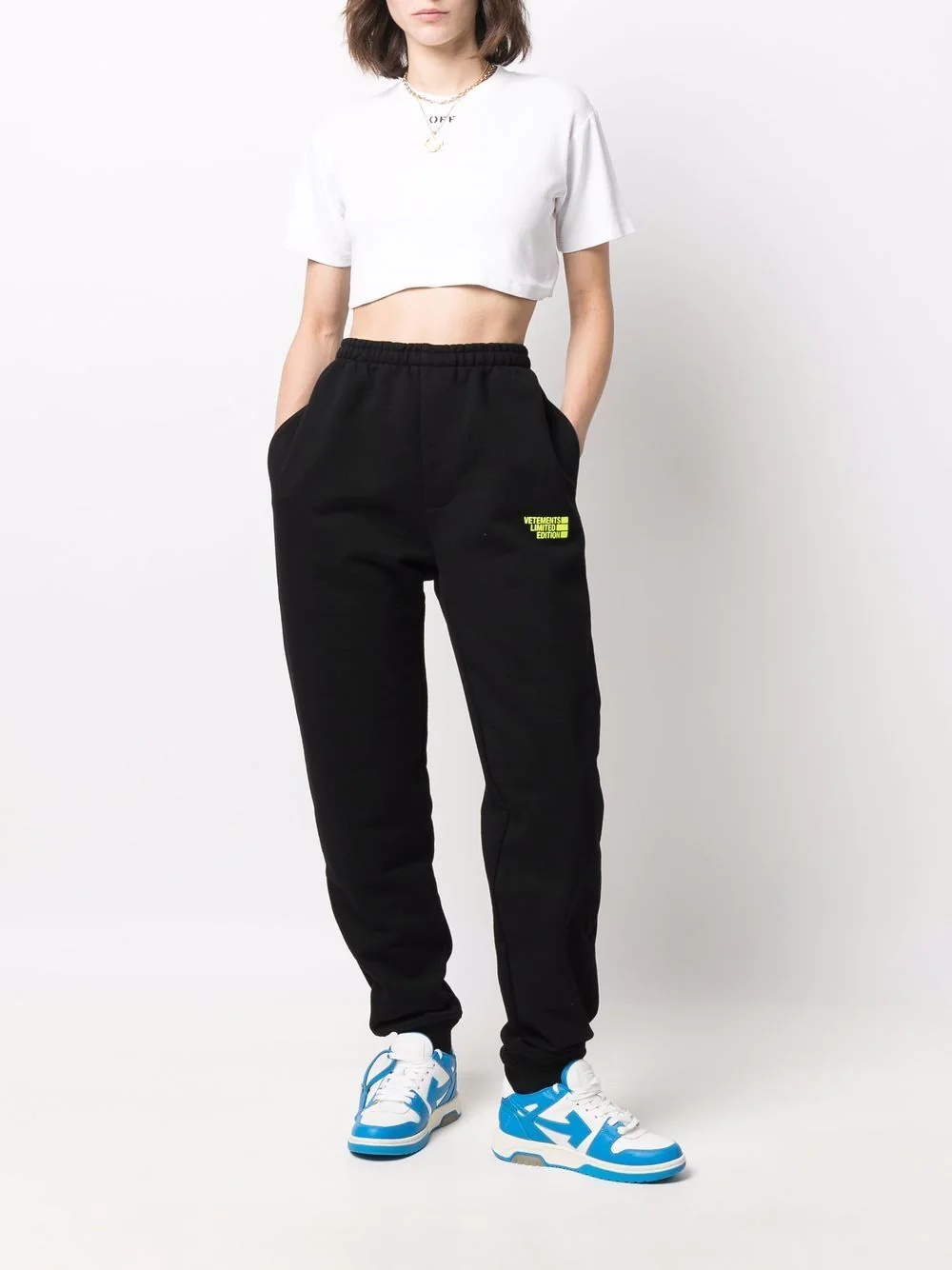 logo-print slip-on track trousers - 3