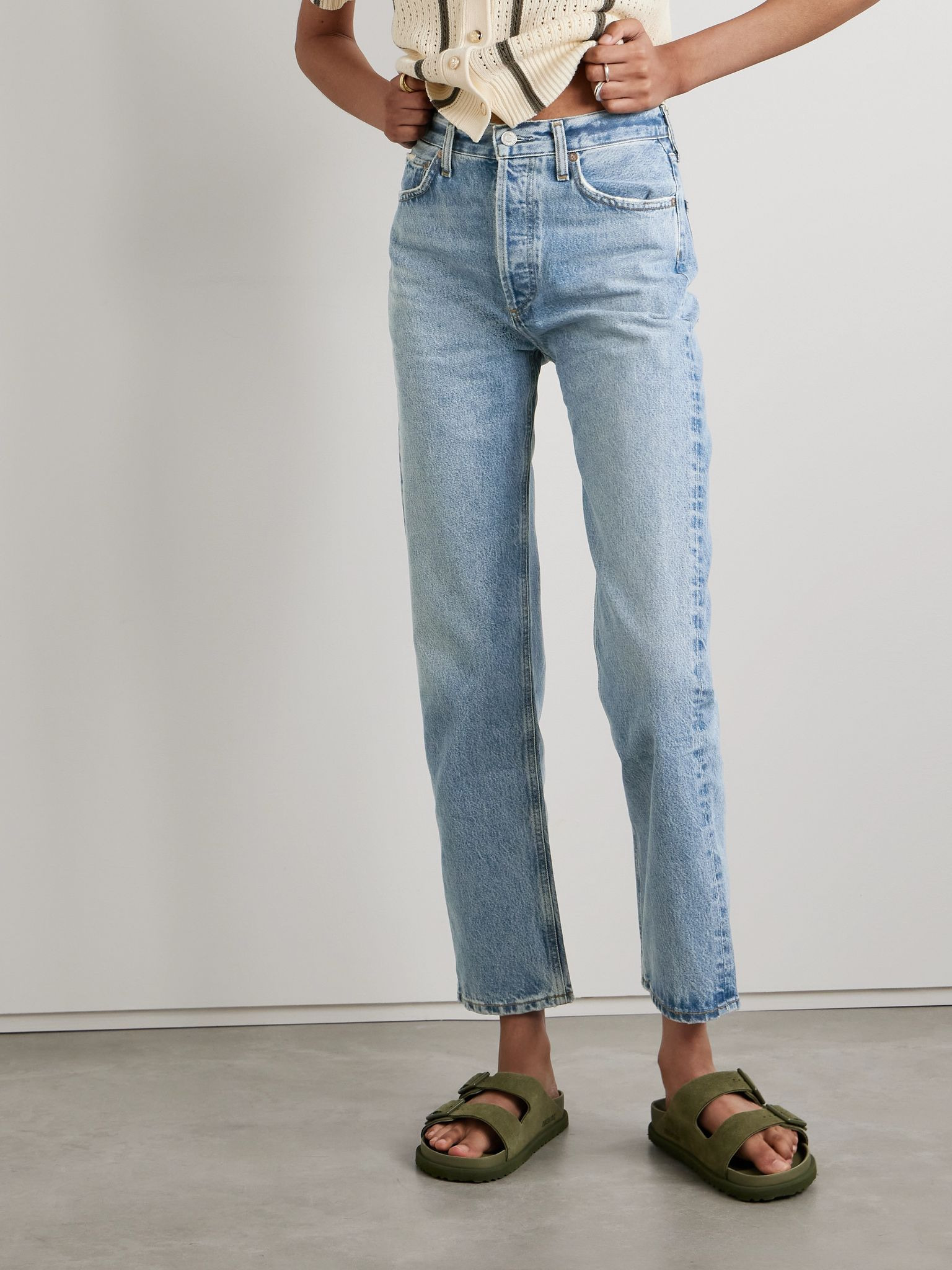 '90s Pinch Waist high-rise straight-leg organic jeans Light denim - 3