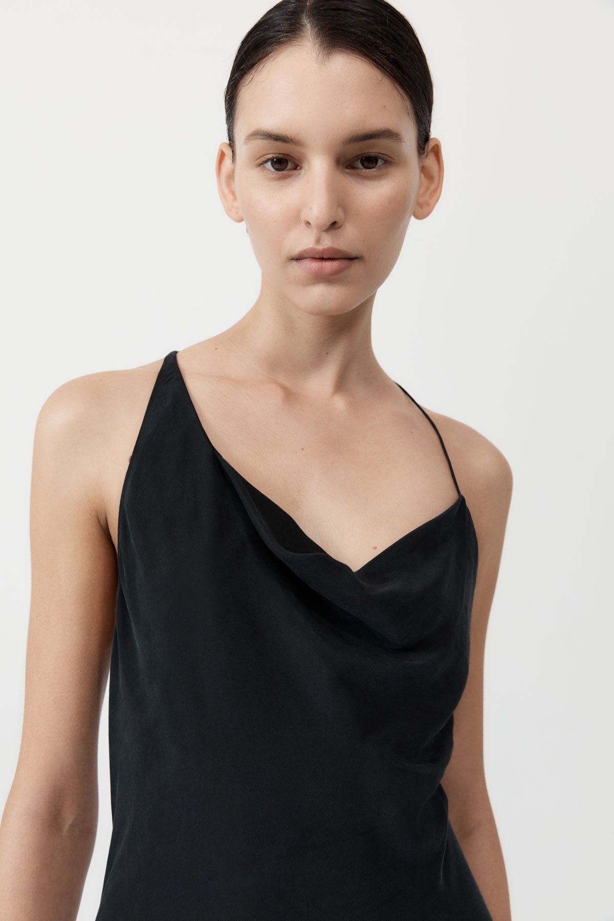Asymm Drape Maxi Dress - Washed Black - 4