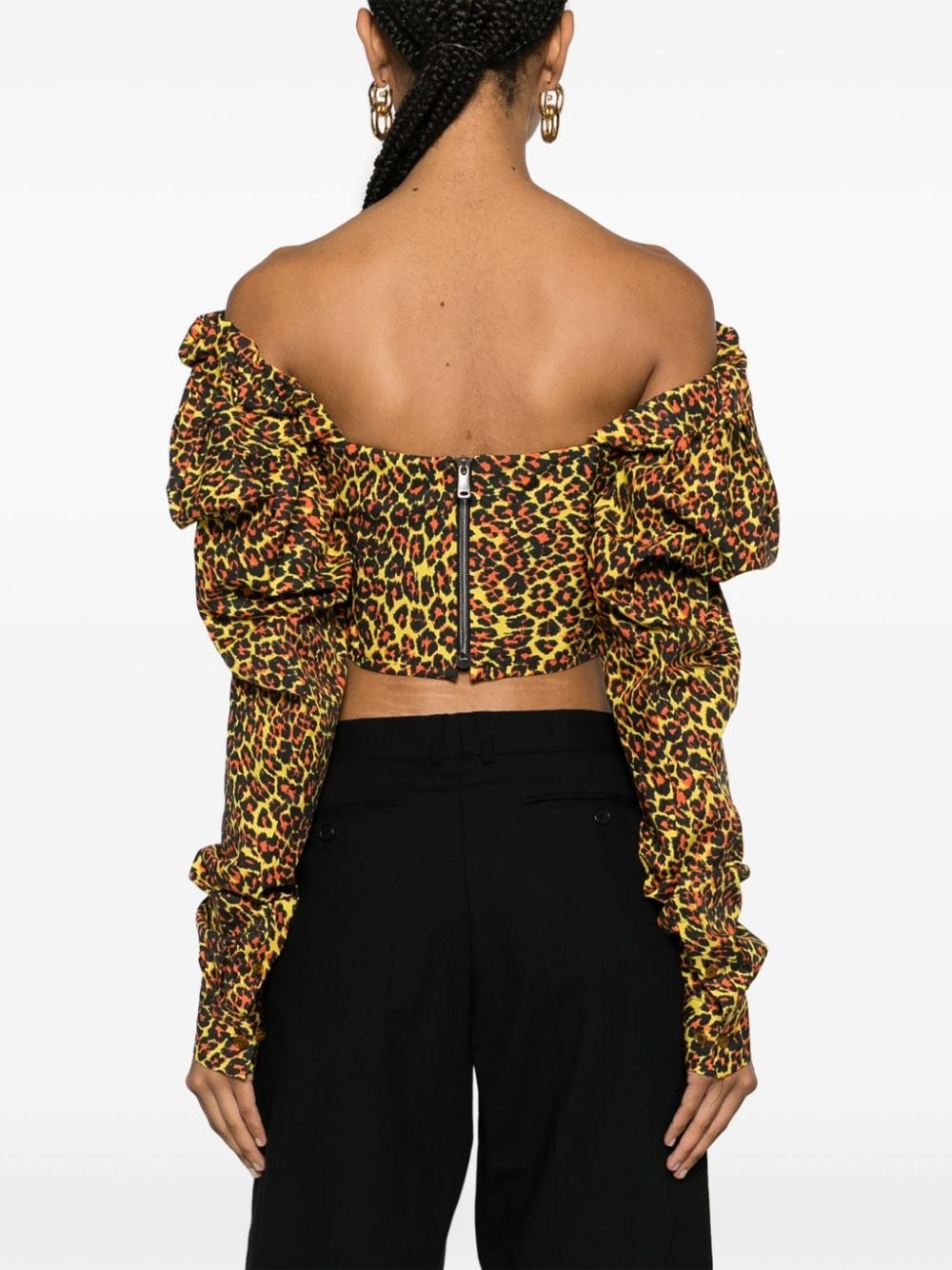 leopard-print corset top - 4