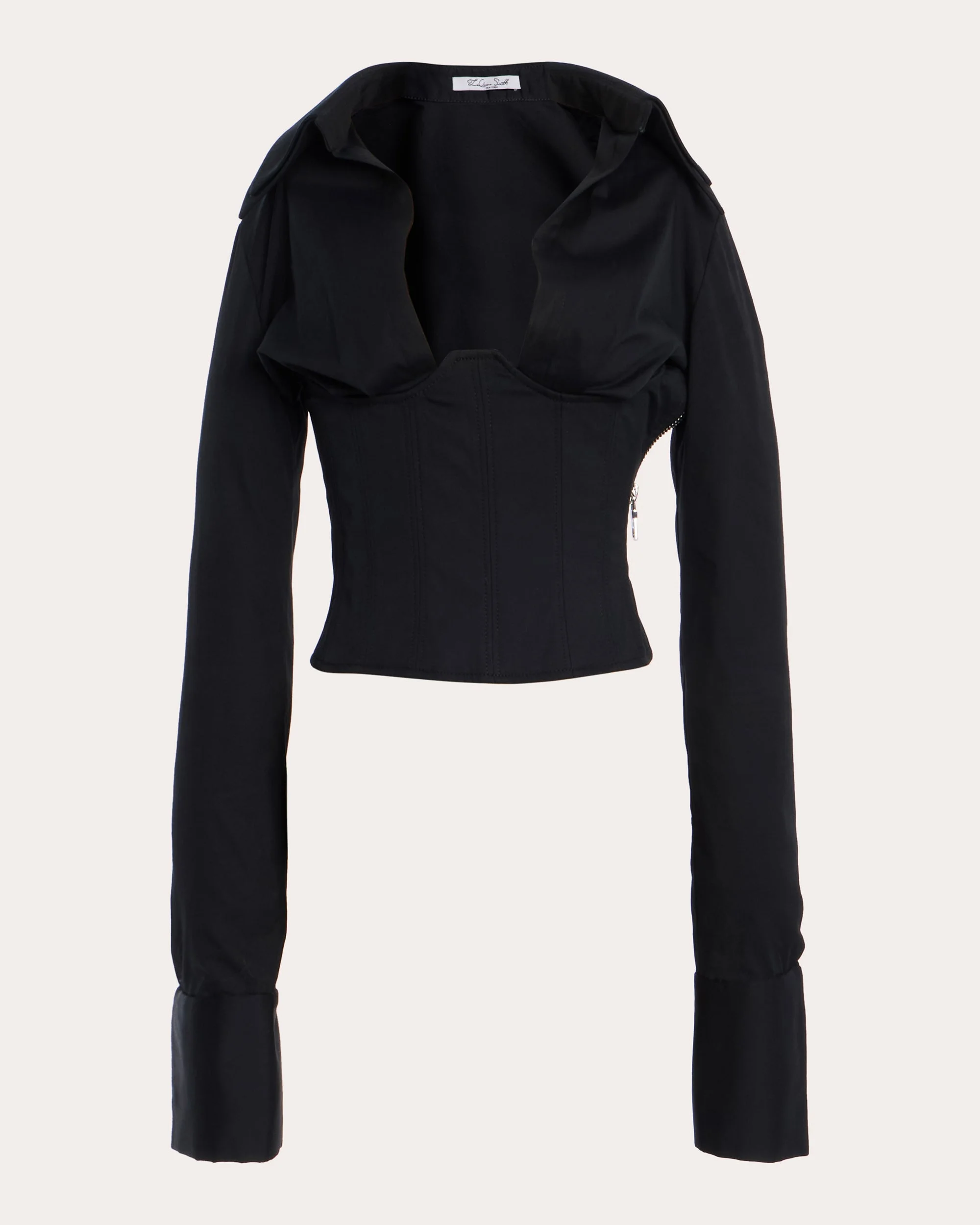 Poplin Collared Corset Top - 1