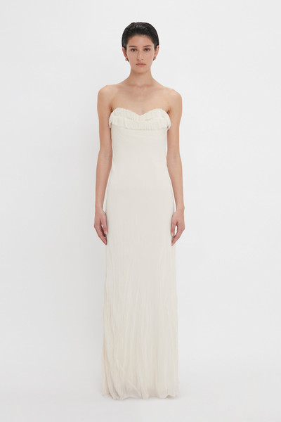 Victoria Beckham Exclusive Floor-Length Corset Detail Gown In Ivory outlook