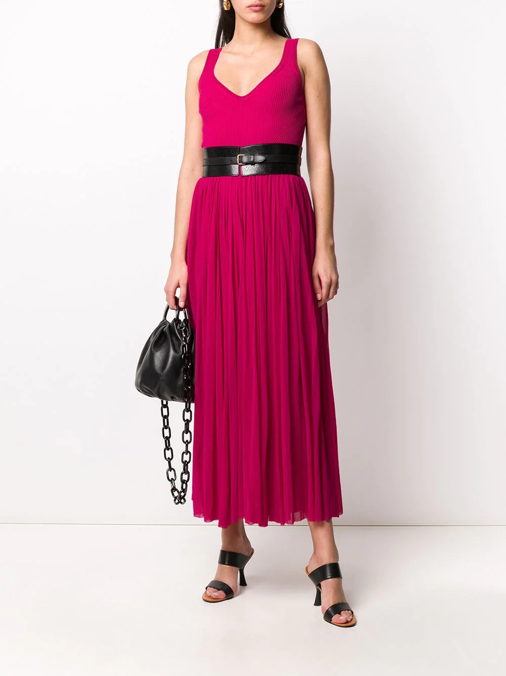 long pleated skirt dress - 2