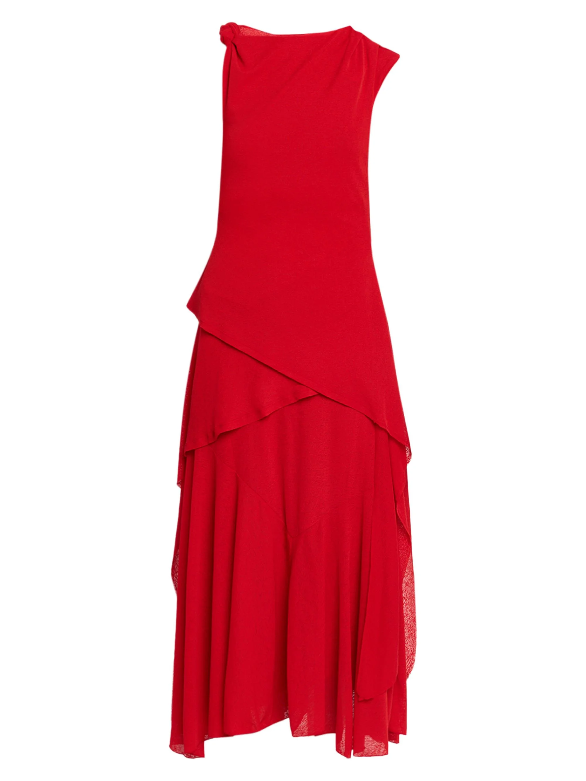 Women's Marl Draped Knot Mesh Midi-Dress - Goji Berry - 1