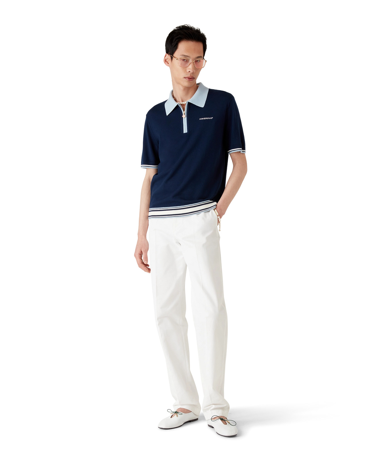 Merino Tennis Short Sleeve Polo Shirt | Casablanca Paris - 2