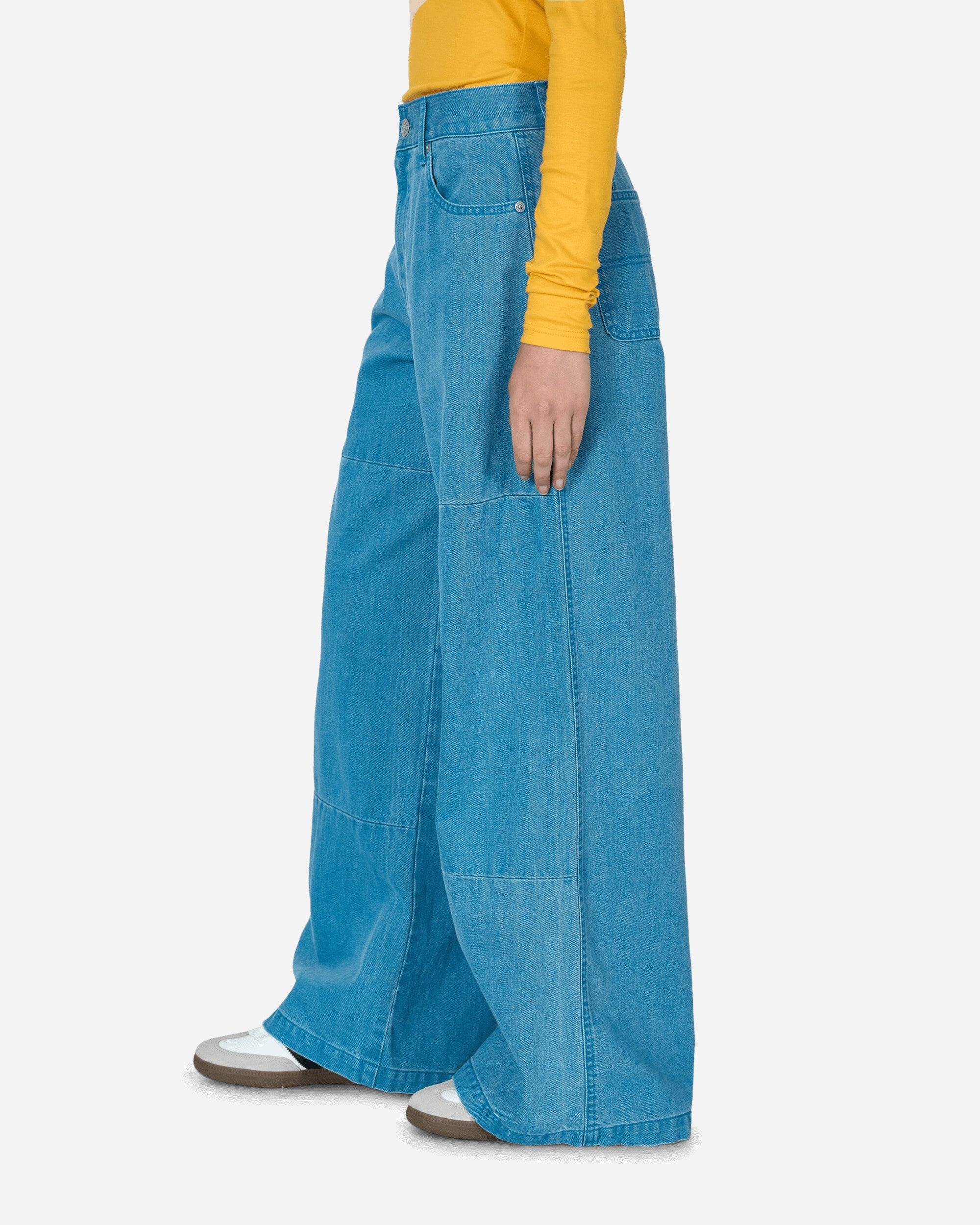 Colored Denim Wide Pants Blue - 2