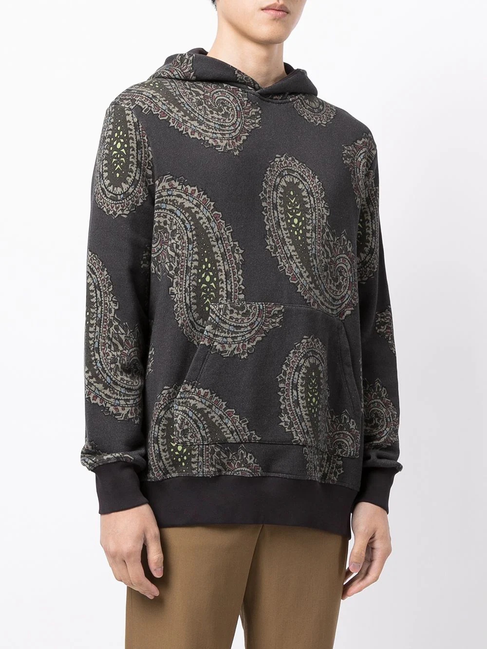 long-sleeved paisley-print hoodie - 3