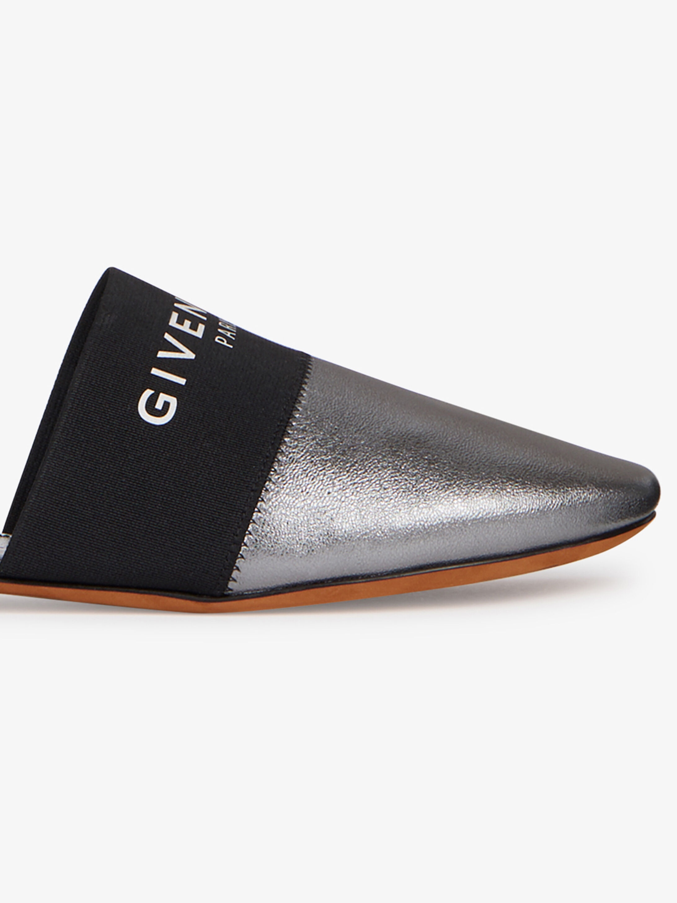 GIVENCHY PARIS flat mules in metallic leather - 7