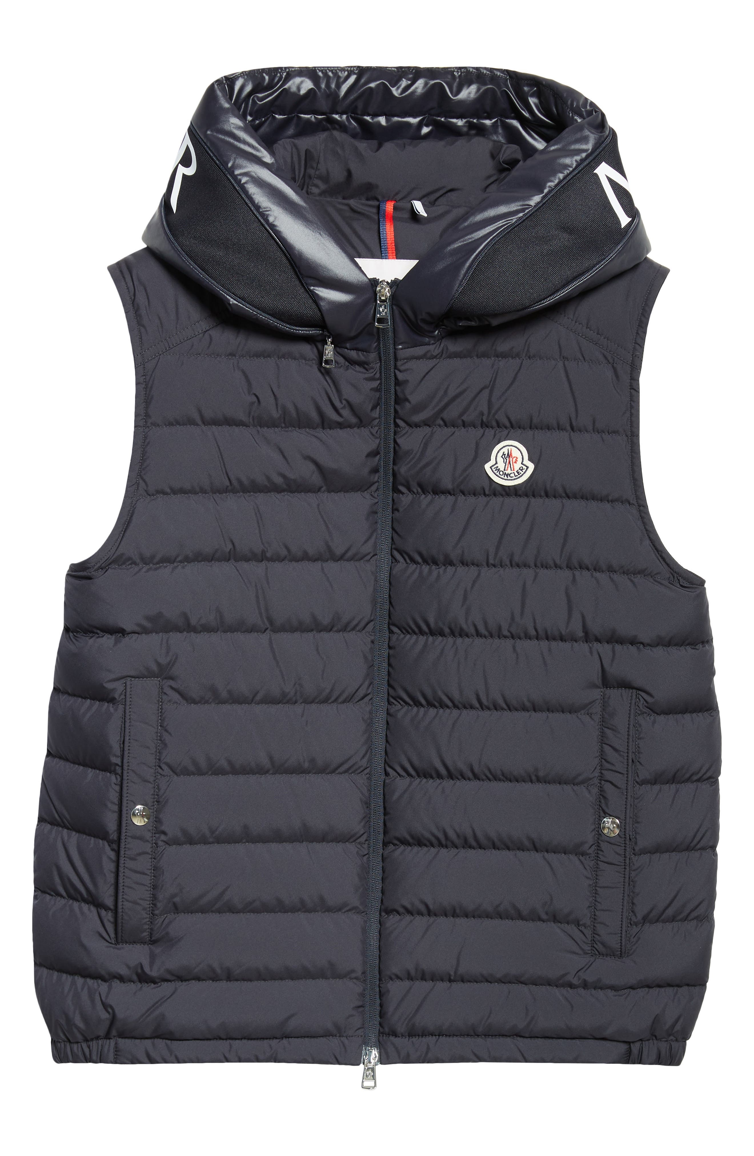 Moncler Bourget Down Hooded Vest in Dark Navy Blue at Nordstrom - 7