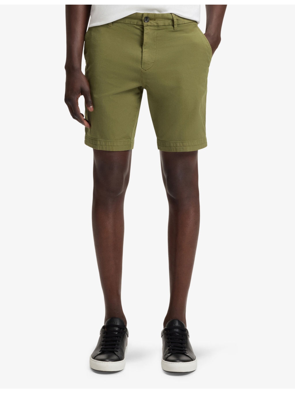 Slip-Pocket Straight-Leg Slim-Fit Stretch-Cotton Shorts - 3