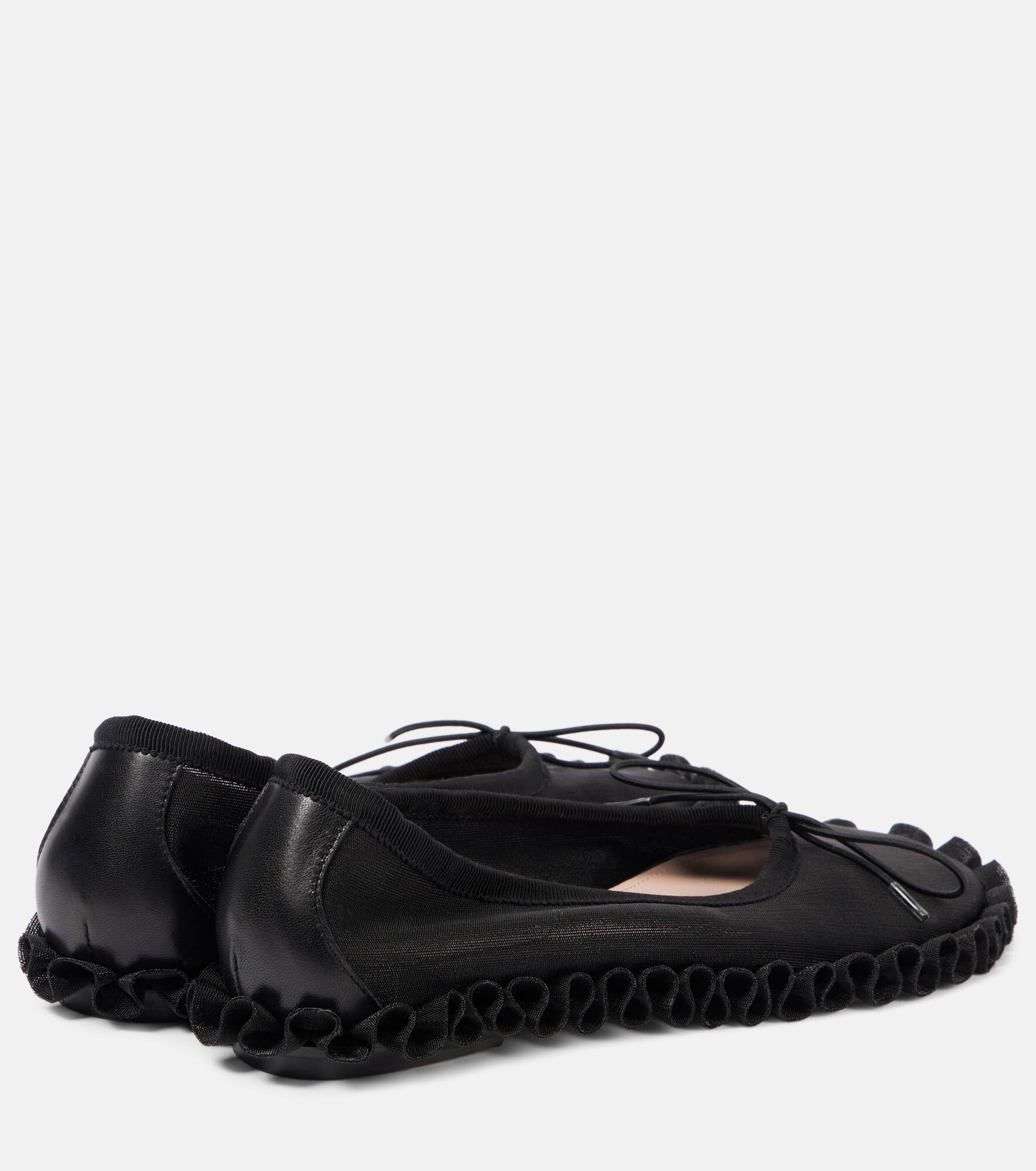 Ruffled mesh ballet flats - 2
