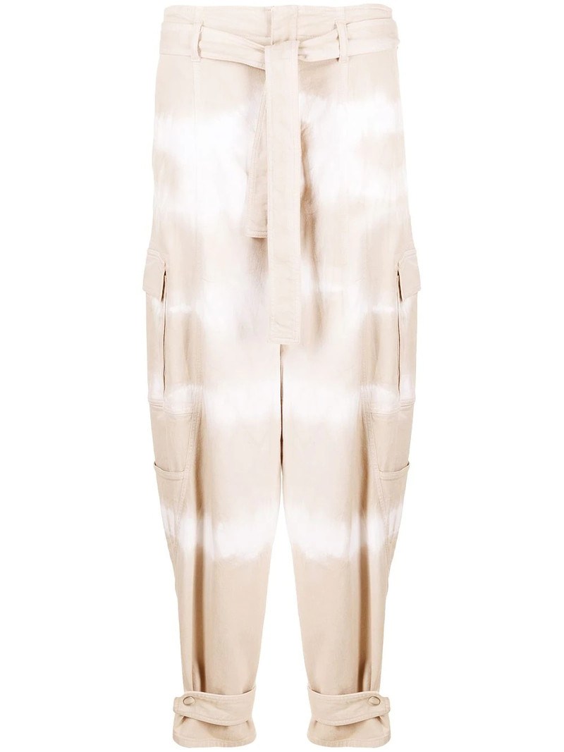 tie-dye belted tapered jeans 1