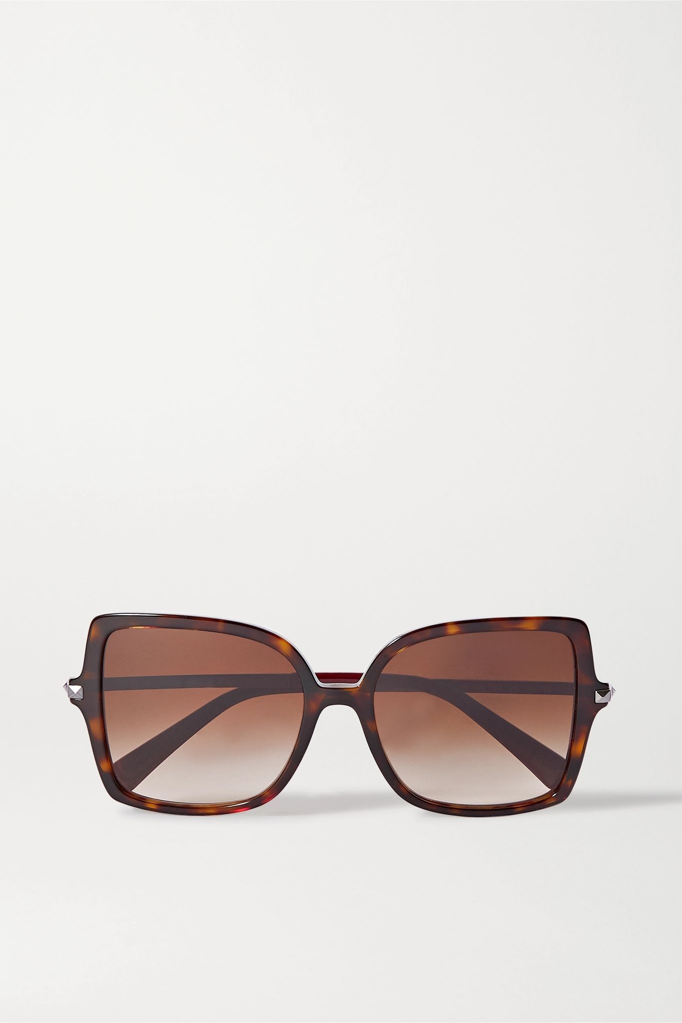 Valentino Garavani Rockstud oversized square-frame tortoiseshell acetate sunglasses - 1