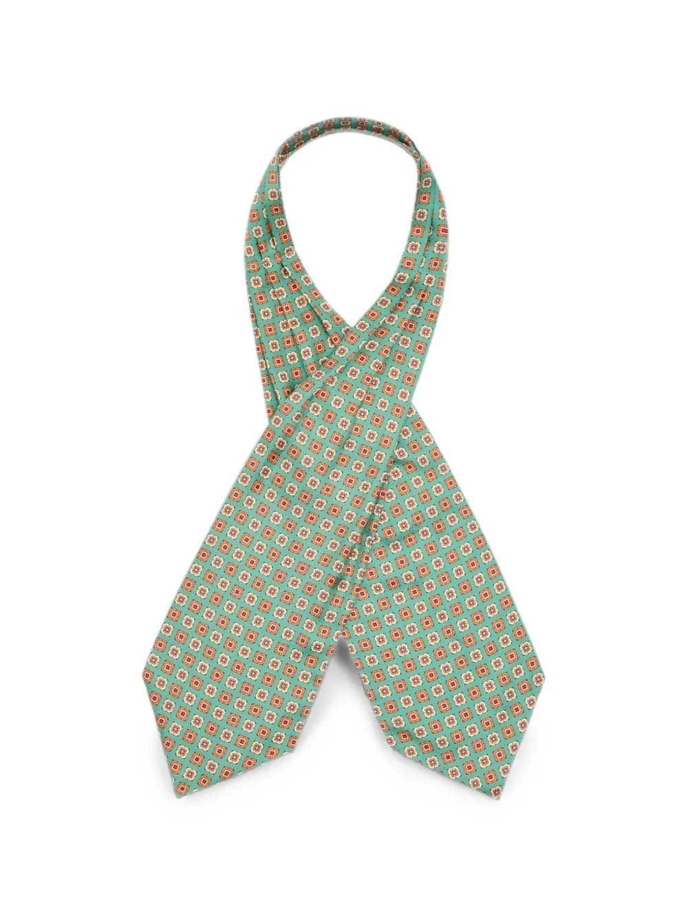 geometric-print silk scarf - 1
