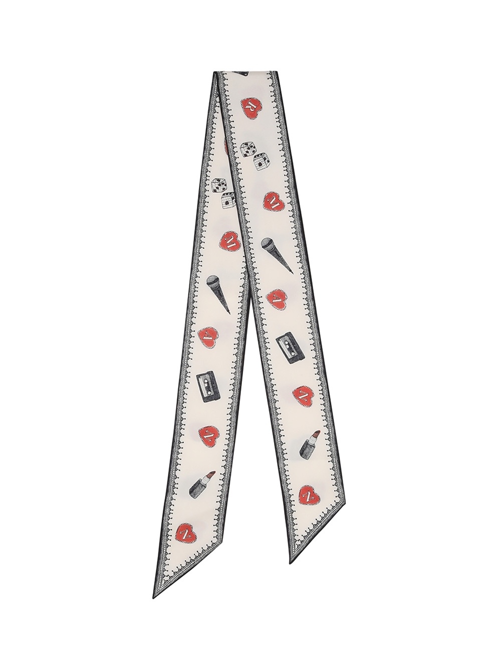 PRINTED SILK RIBBON SCARF - 3